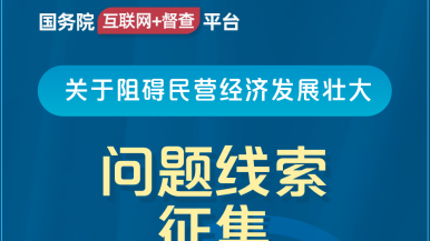 日本少妇免费网站国务院“互联网+督查”平台公开征集阻碍民营经济发展壮大问题线索